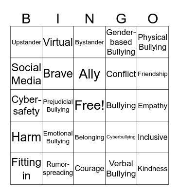 Take A Stand Bingo!  Bingo Card