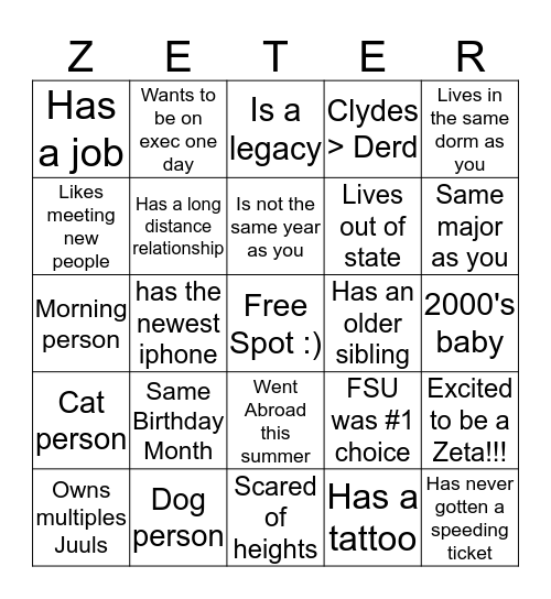 514 forever Bingo Card