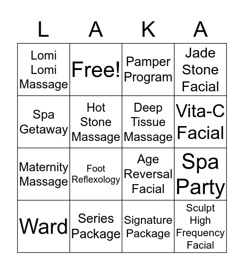 LAKA BINGO Card