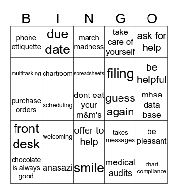 OST Bingo Card