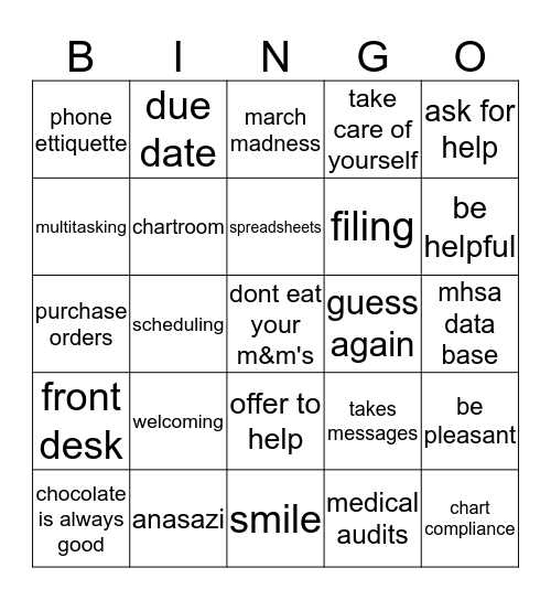 OST Bingo Card
