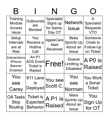 ROC BINGO Card