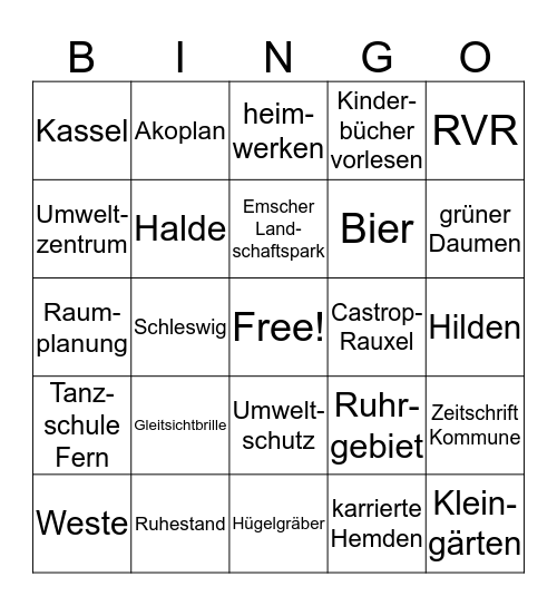 Ulrichs Ruhestand-Bingo Card