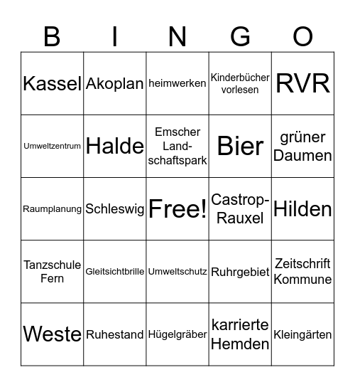 Ulrichs Ruhestand-Bingo Card