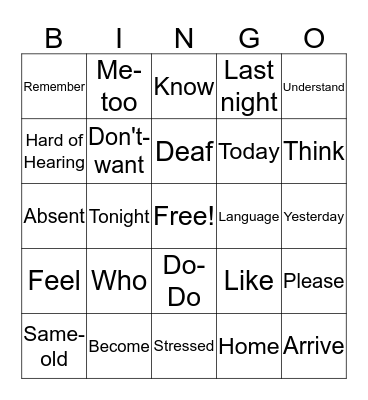 Unit One Bingo Card