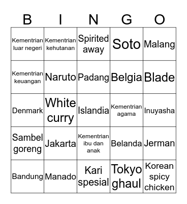 A L I C I A Bingo Card