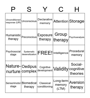 Ready...Set...PSYCH!!!! Bingo Card