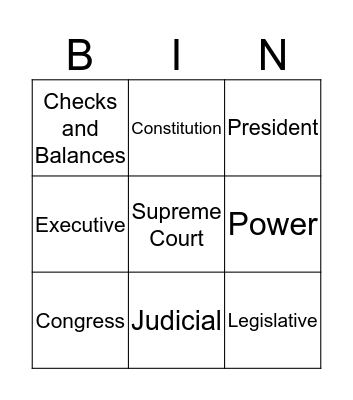 United States Government Bingo Card