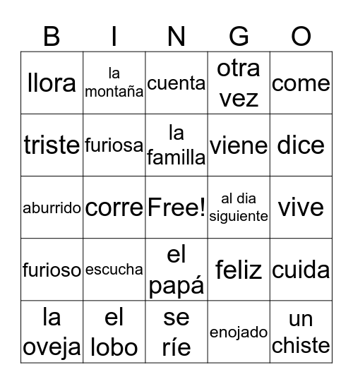 SPN 2 - Capitulo 1 Bingo Card