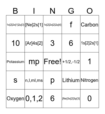 CHEMISTRY!!! Bingo Card