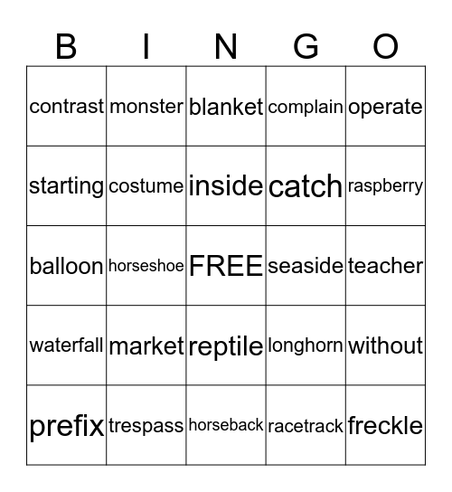 Chunky Monkey Bingo Card