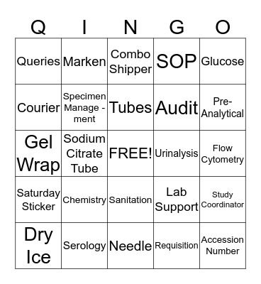 QINGO - Lab Week - Name _________________________ Bingo Card