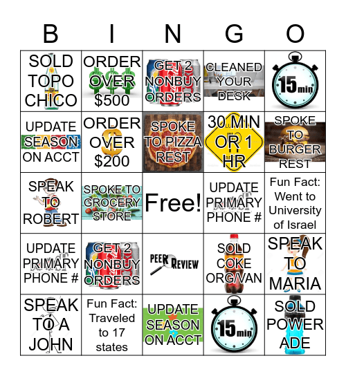 Contact Team Bingo Card