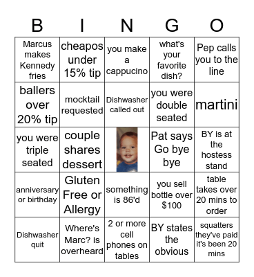 Zoe's Bingo Card
