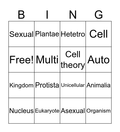 Destiny Bingo Card