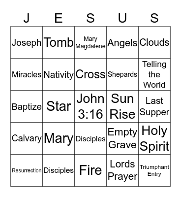 Easter Bingo Card