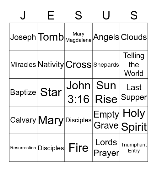 Easter Bingo Card