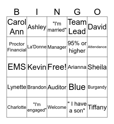 Meeting Our Management Team Bingo Card