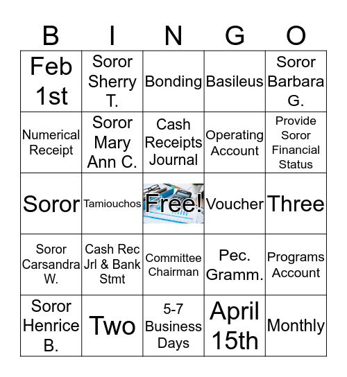 Finance Committe Bingo Lingo Bingo Card