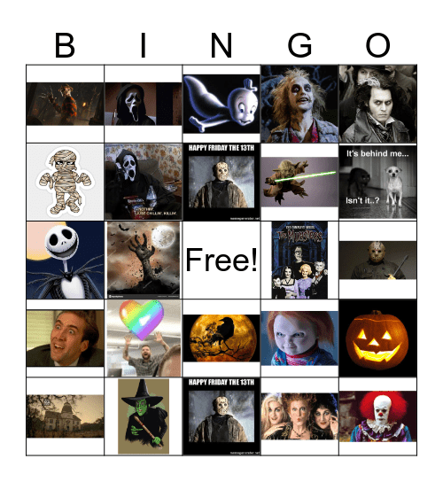 Horror Bingo Card