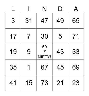 BIRTHDAY BINGO Card