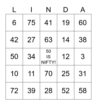 BIRTHDAY BINGO Card