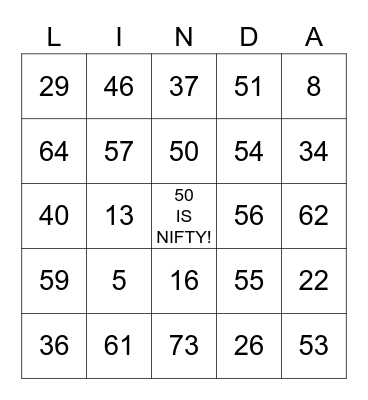 BIRTHDAY BINGO Card
