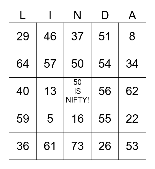 BIRTHDAY BINGO Card
