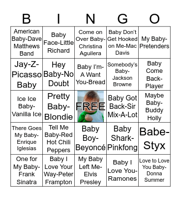 Baby Music Bingo Card