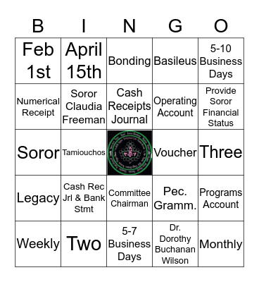 Finance Committee Bingo Lingo Bingo Card