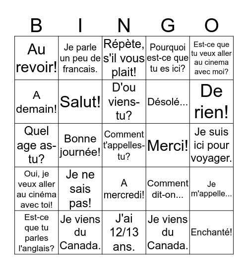 les-introductions-en-francais-bingo-card