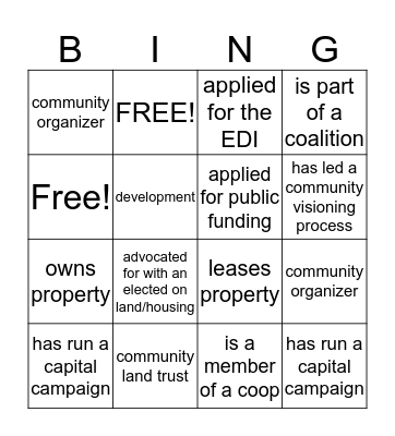 CREST BINGO Card
