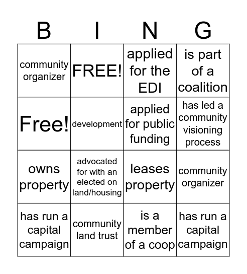 CREST BINGO Card