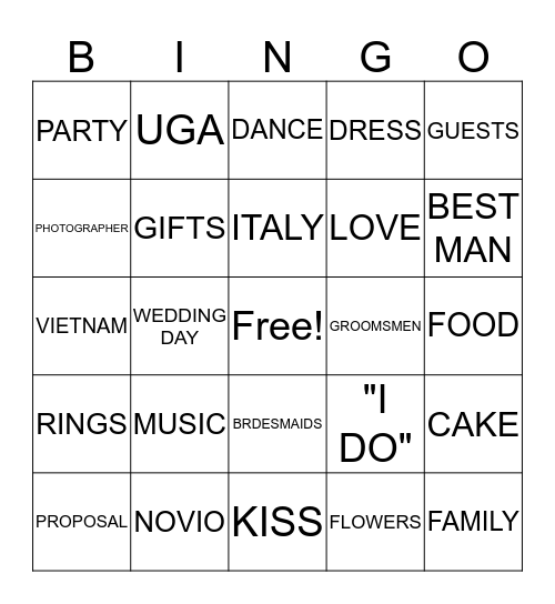 Future Mr. & Mrs. DAO Bingo Card