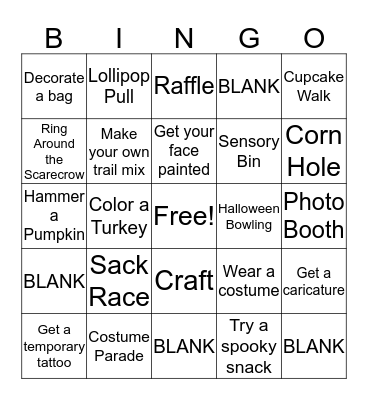 Fall Fest BINGO Card