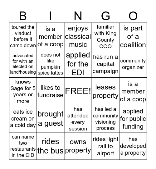 CREST BINGO Card