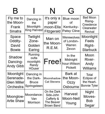 BB70 The Moon! Bingo Card