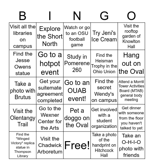 Suite Bingo Card