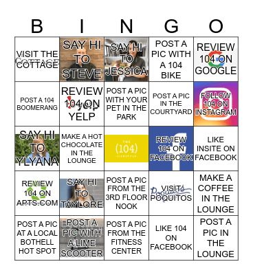 The (104) Resident BINGO Card