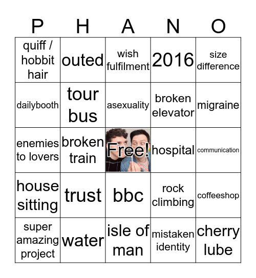 Phanfic Bingo! Bingo Card