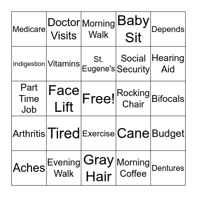 OVER  THE  HILL  BINGO Card