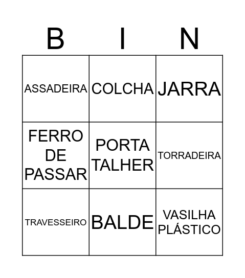 BINCO DA PRII Bingo Card