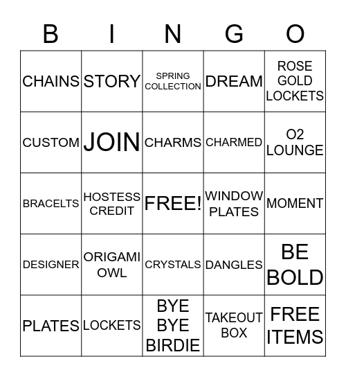 ORIGAMI BINGO Card