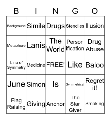 Miss Karli's Friday Bingo Card
