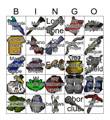 Cozy Bingo Card