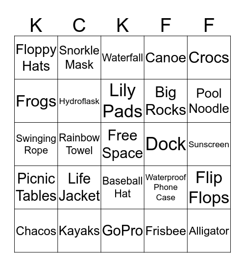 NFR Rainbow River Kickoff Bingo Card