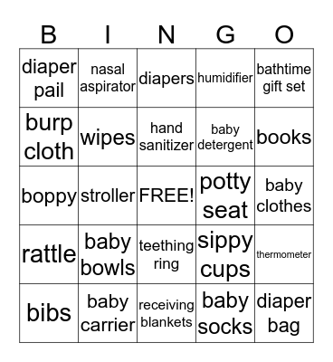 Baby Faith's Gifts Bingo!!! Bingo Card