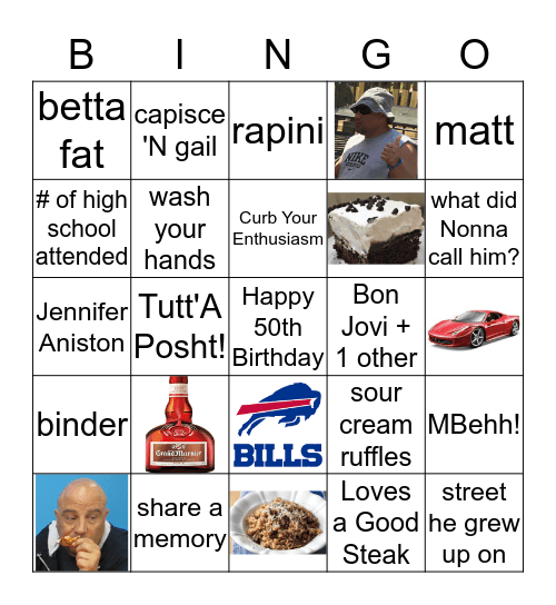 LOOK WHO'S OVER THE HILL! Bingo Card