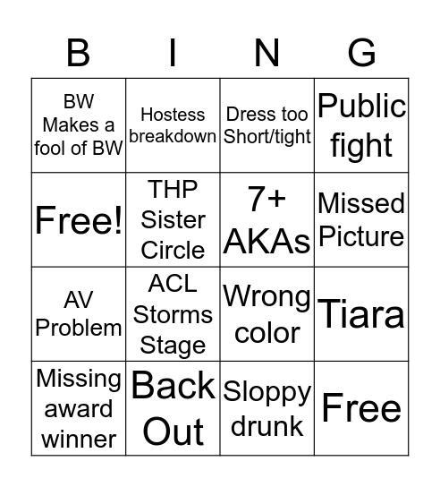 QCMC GALA BINGO Card