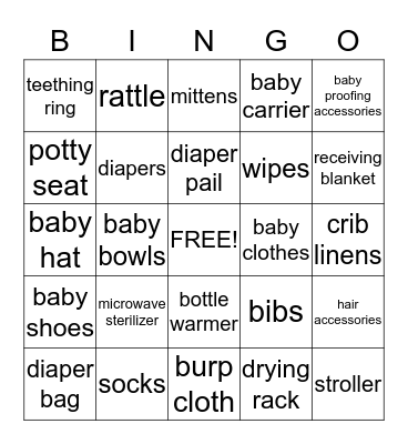 Baby Faith's Gifts Bingo!!! Bingo Card